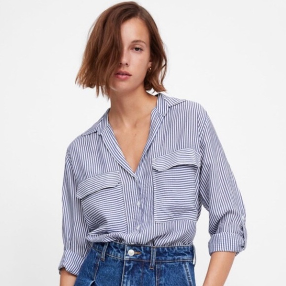 Zara Striped Blouse - Picture 1 of 8
